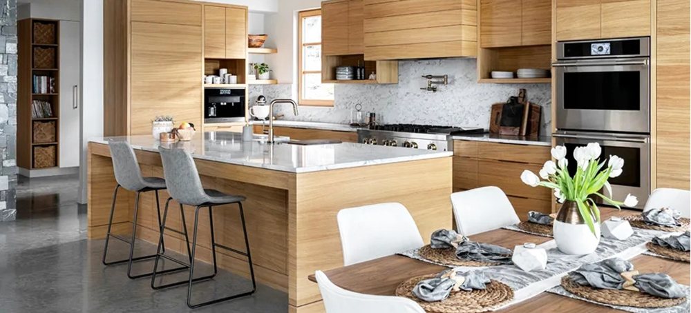 South Shore Cabinetry — warm wood kitchen