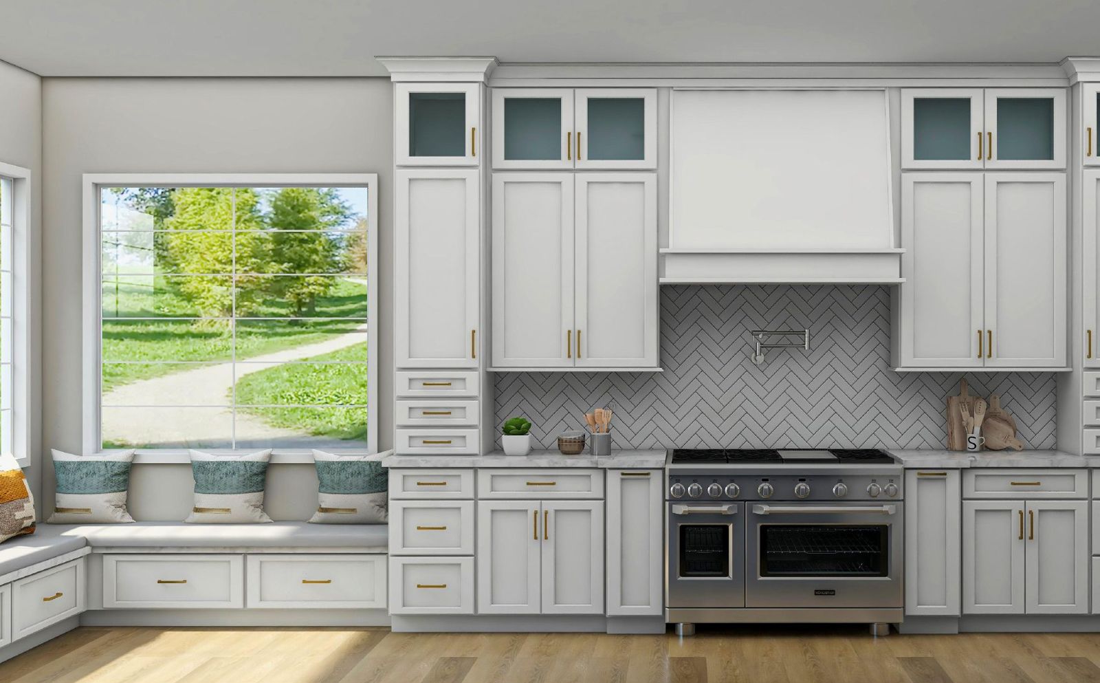 Range wall with window seat